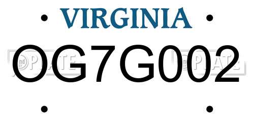 OG7G002 Virginia License Plate