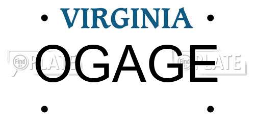 OGAGE Virginia License Plate