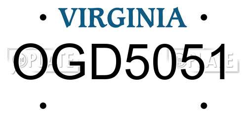 OGD5051 Virginia License Plate