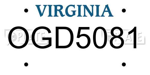 OGD5081 Virginia License Plate