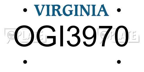 OGI3970 Virginia License Plate