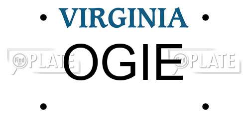 OGIE Virginia License Plate