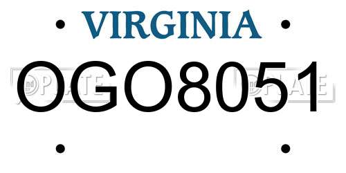 OGO8051 Virginia License Plate