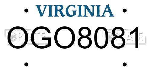 OGO8081 Virginia License Plate