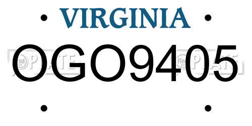 OGO9405 Virginia License Plate