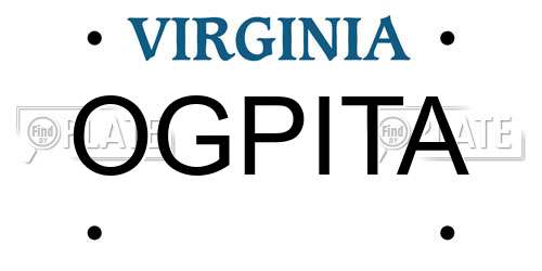 OGPITA Virginia License Plate