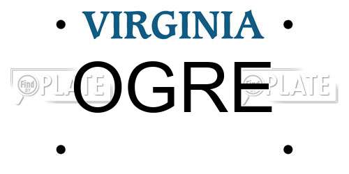 OGRE Virginia License Plate