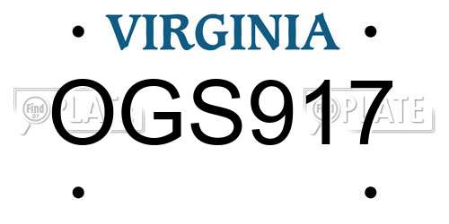 OGS917 Virginia License Plate