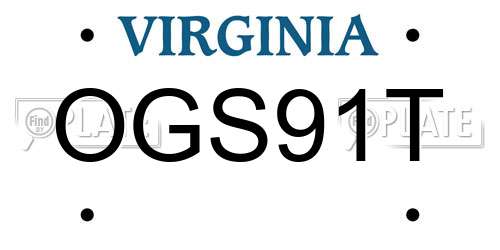 OGS91T Virginia License Plate