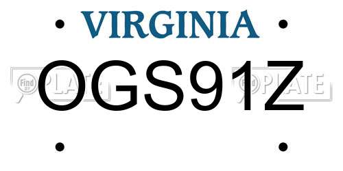 OGS91Z Virginia License Plate