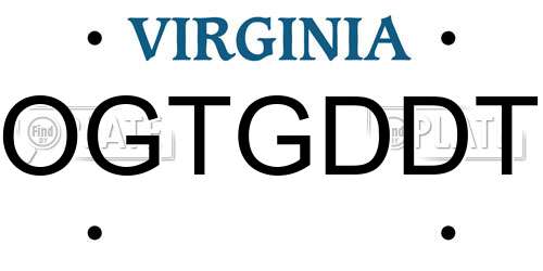 OGTGDDT Virginia License Plate