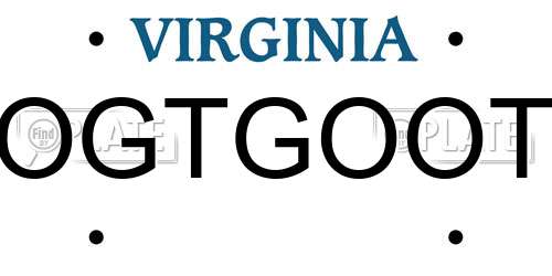 OGTGOOT Virginia License Plate