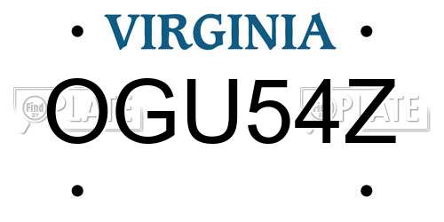 OGU54Z Virginia License Plate