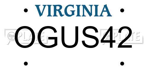 OGUS42 Virginia License Plate
