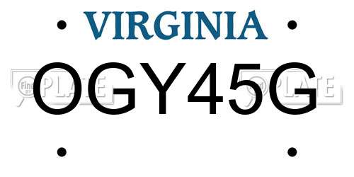 OGY45G Virginia License Plate