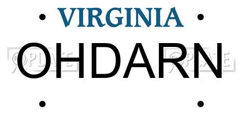 OHDARN Virginia License Plate