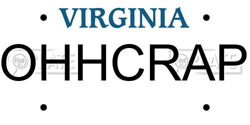 OHHCRAP Virginia License Plate