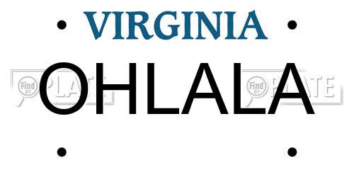 OHLALA Virginia License Plate