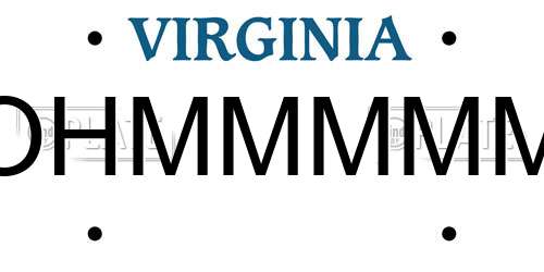 OHMMMMM Virginia License Plate