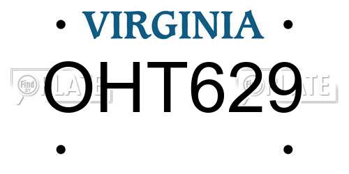OHT629 Virginia License Plate