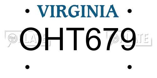 OHT679 Virginia License Plate
