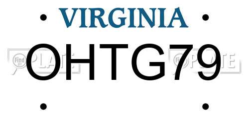 OHTG79 Virginia License Plate