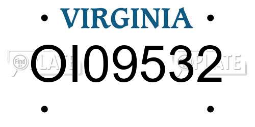 OI09532 Virginia License Plate