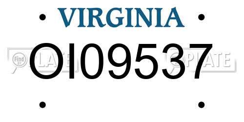 OI09537 Virginia License Plate