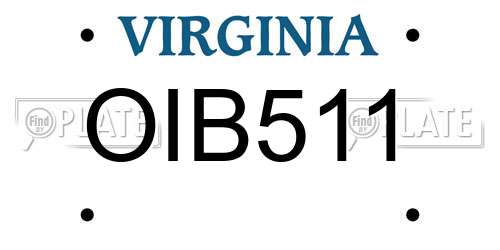 OIB511 Virginia License Plate