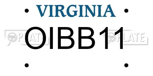 OIBB11 Virginia License Plate