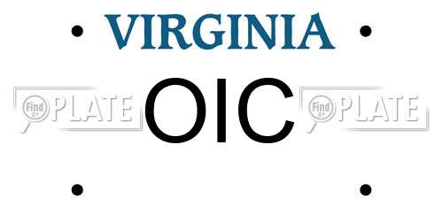 OIC Virginia License Plate