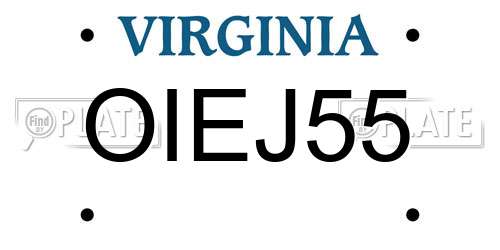 OIEJ55 Virginia License Plate