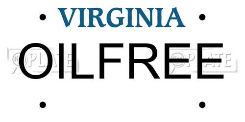 OILFREE Virginia License Plate
