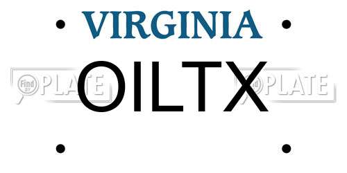 OILTX Virginia License Plate