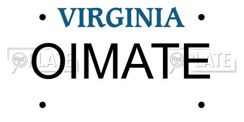 OIMATE Virginia License Plate