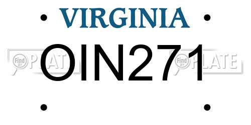 OIN271 Virginia License Plate