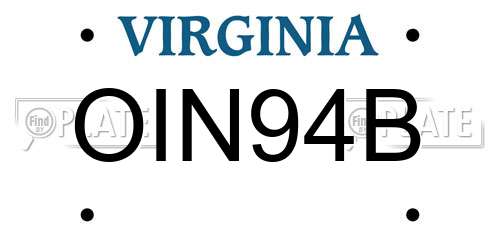 OIN94B Virginia License Plate
