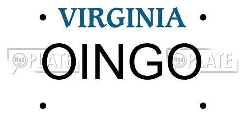 OINGO Virginia License Plate