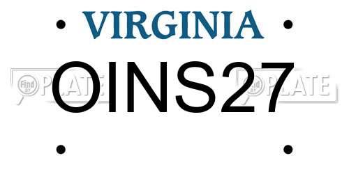 OINS27 Virginia License Plate