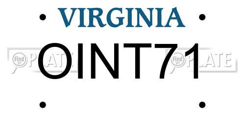 OINT71 Virginia License Plate