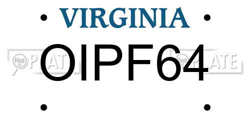 OIPF64 Virginia License Plate