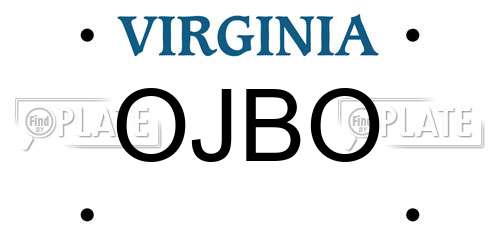 OJBO Virginia License Plate