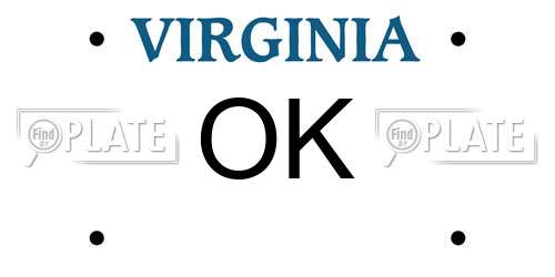 OK Virginia License Plate