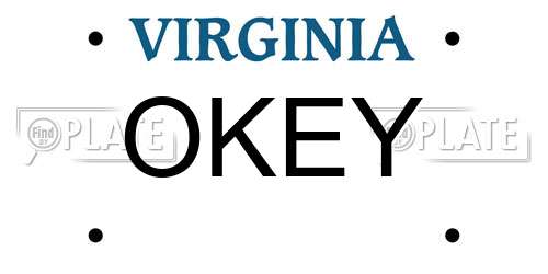 OKEY Virginia License Plate