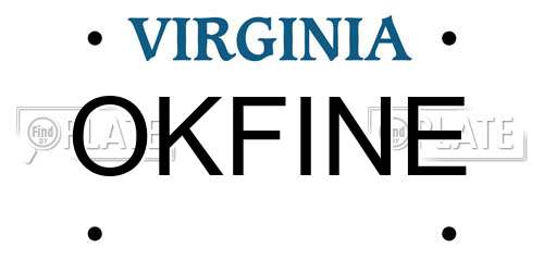 OKFINE Virginia License Plate