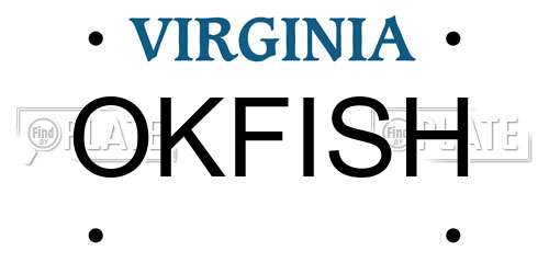 OKFISH Virginia License Plate
