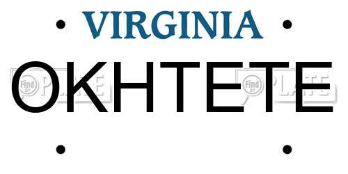 OKHTETE Virginia License Plate