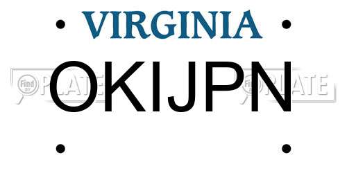 OKIJPN Virginia License Plate