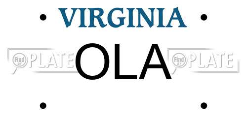 OLA Virginia License Plate