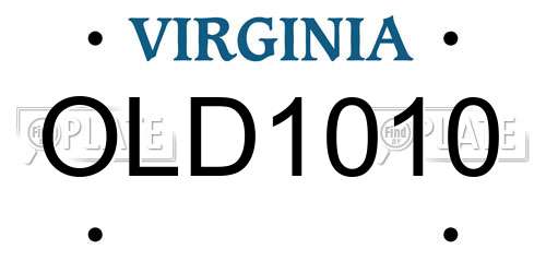 OLD1010 Virginia License Plate